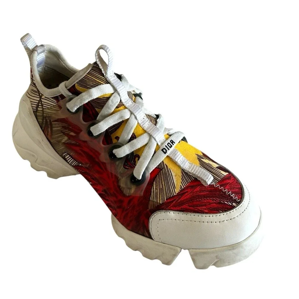 Christian Dior D Connect Chunky Floral Slip on Lace Sneaker 07-10N Size 37-38 - Picture 2 of 16